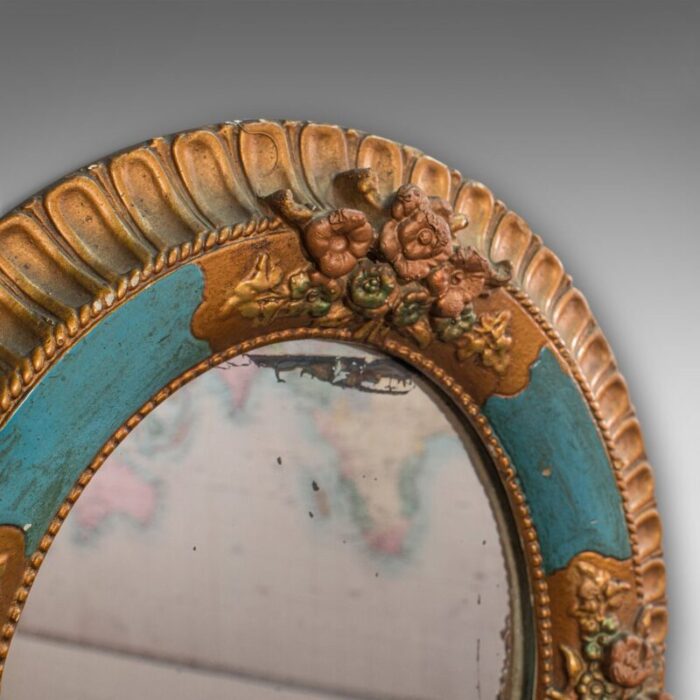 antique german decorative oval mirror circa 1900 5