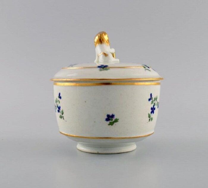 antique german sugar bowl in hand painted porcelain 3 scaled