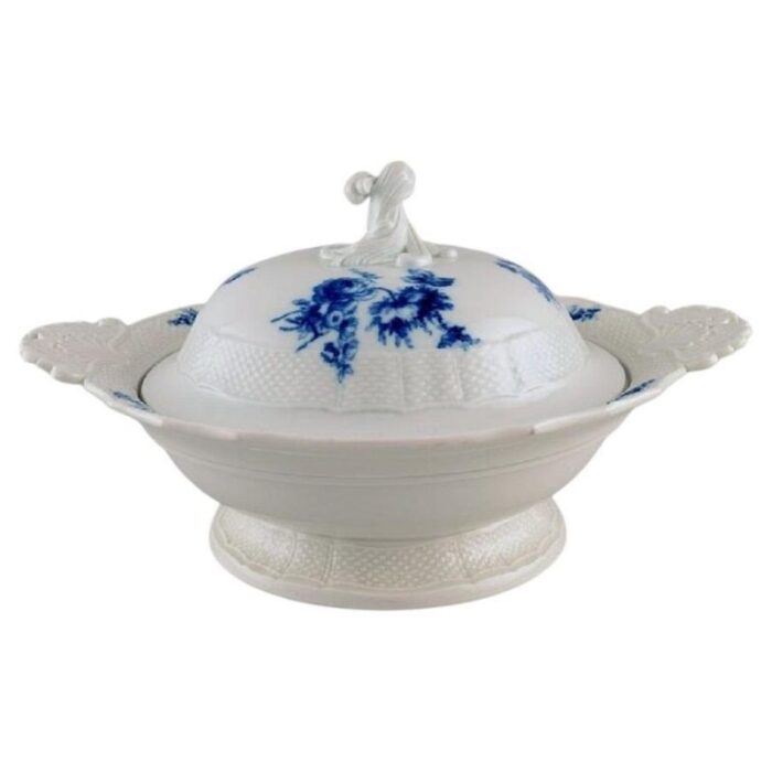 antique hand painted porcelain lidded tureen with handles from meissen 1