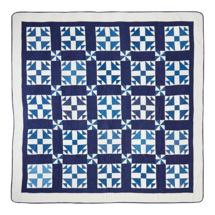 antique indigo duck and ducklings quilt circa 1910 3149