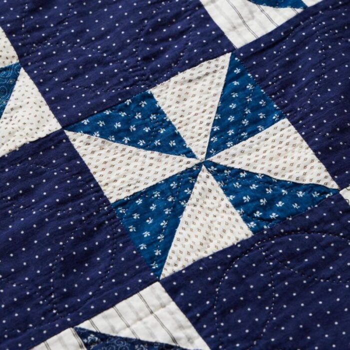 antique indigo duck and ducklings quilt circa 1910 6209