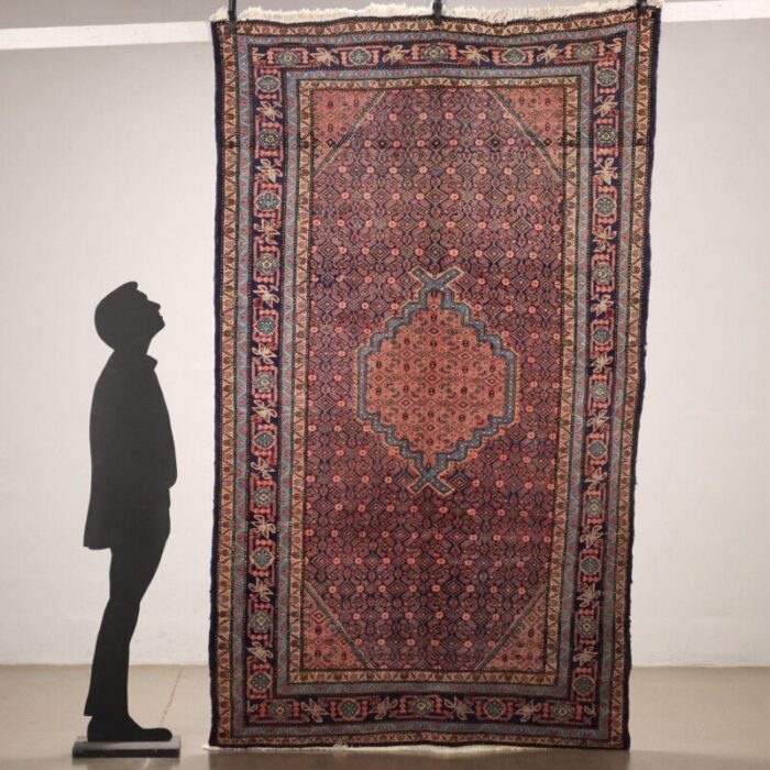 antique mud rug in wool and cotton 5611