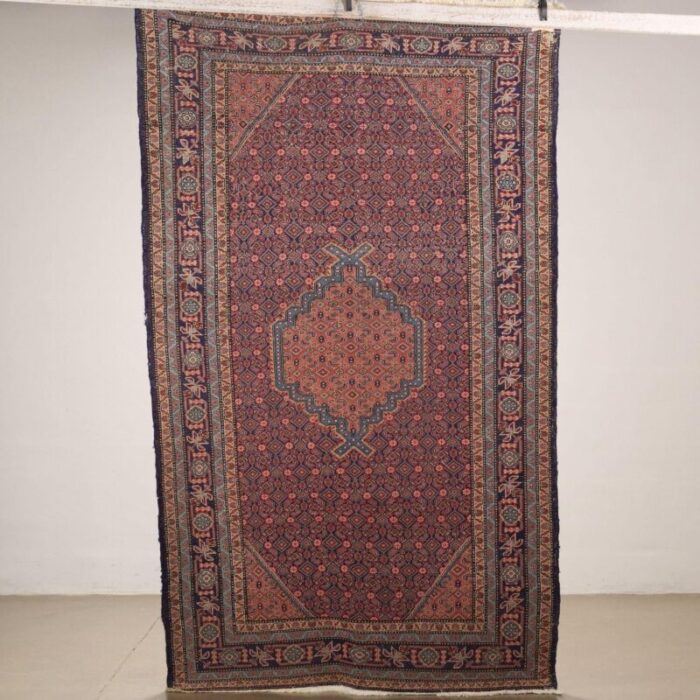 antique mud rug in wool and cotton 9308