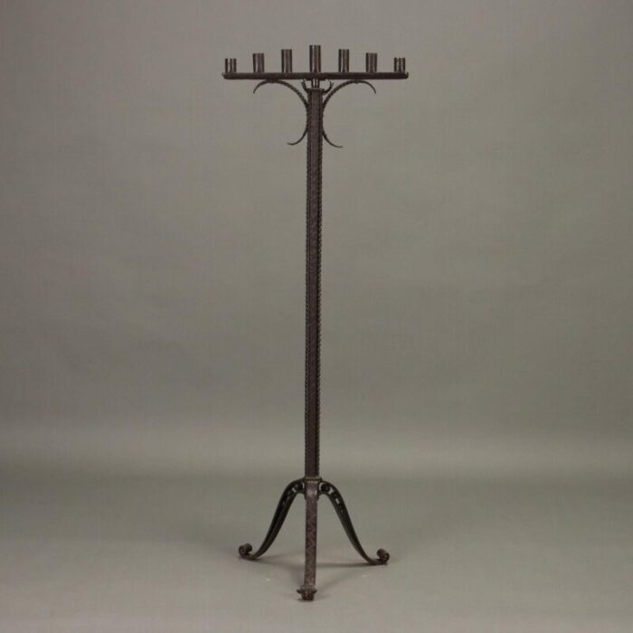 antique neo renaissance style menorah in iron 0957