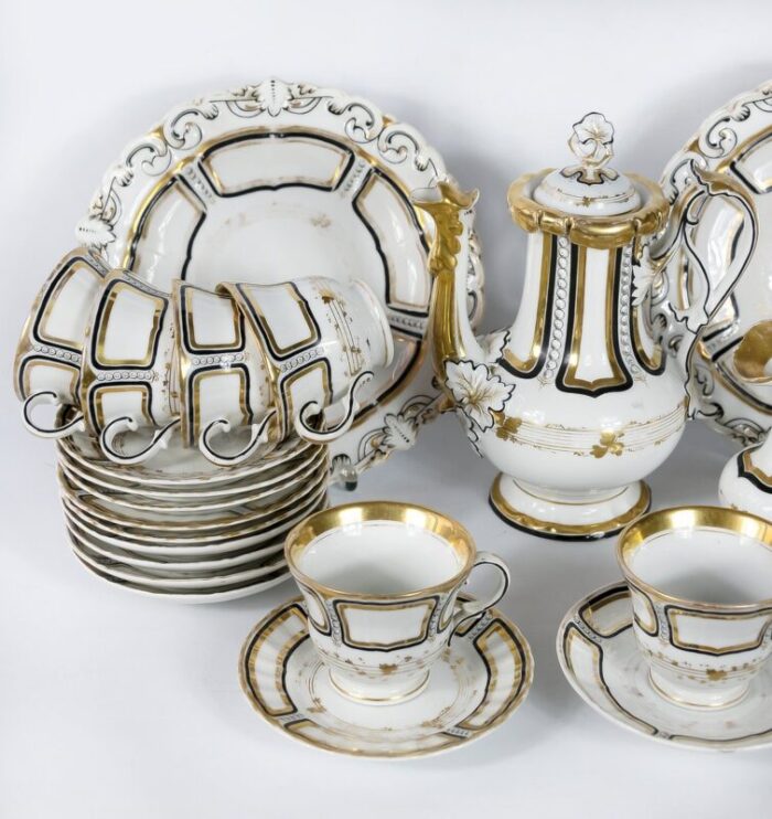 antique porcelain 11 person tea set by carl tielsch set of 37 3