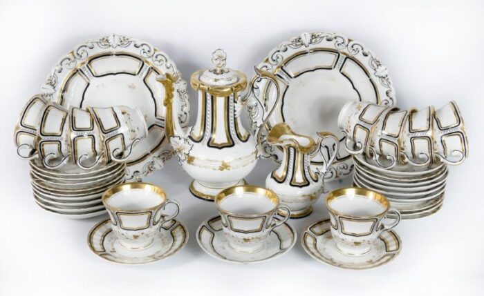 antique porcelain 11 person tea set by carl tielsch set of 37 4