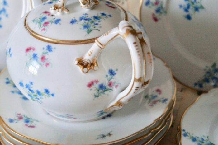 antique porcelain tea service set from louis aime cesaire mace 1860s set of 38 4