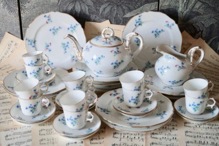 antique porcelain tea service set from louis aime cesaire mace 1860s set of 38 5