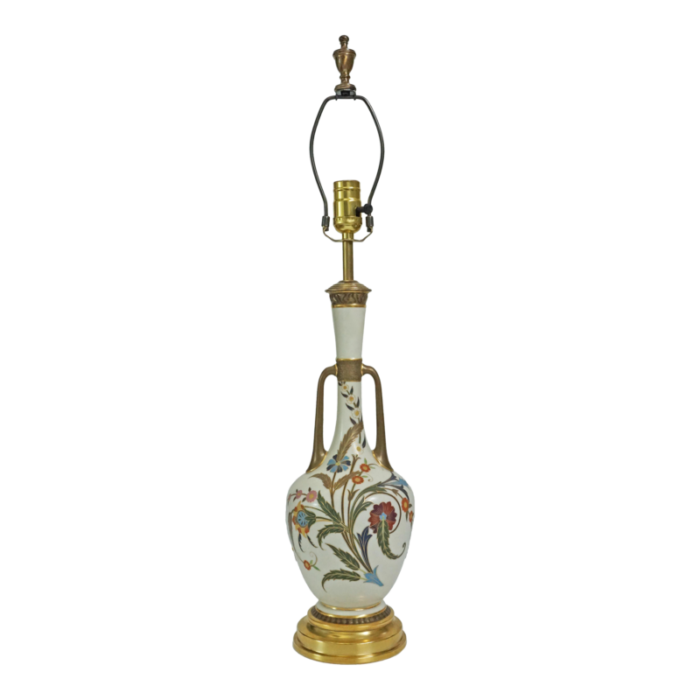 antique royal worcester persian style porcelain english country vase table lamp 0866