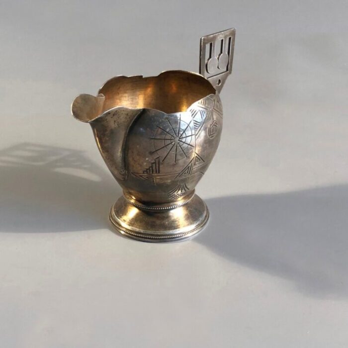 antique russian art nouveau engraved creamer by antip kuzmichev russia 13