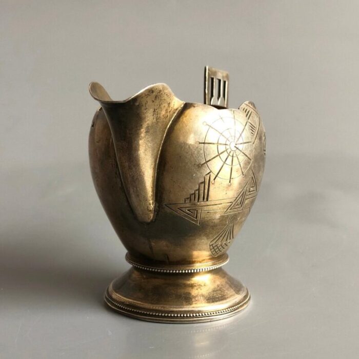 antique russian art nouveau engraved creamer by antip kuzmichev russia 16