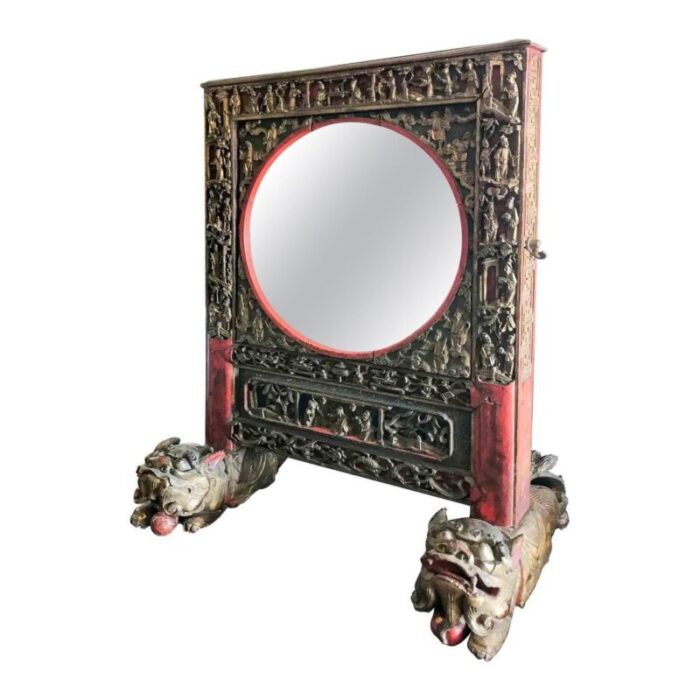 antique standing mirror china late 19th century 1