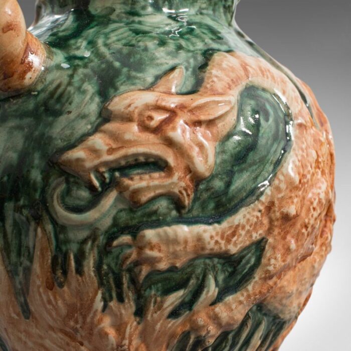 antique victorian decorative ceramic dragon vase 11