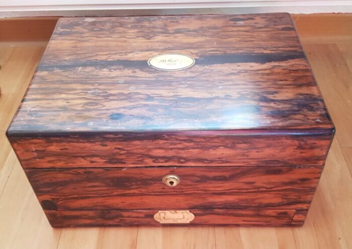 antique victorian ladies vanity rosewood case 1