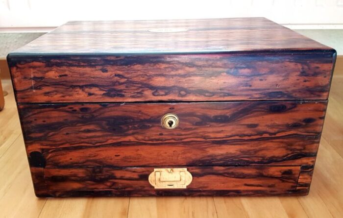 antique victorian ladies vanity rosewood case 2