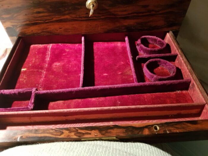 antique victorian ladies vanity rosewood case 4