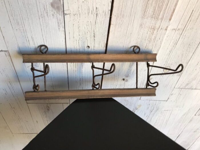 antique wood and iron rack 1