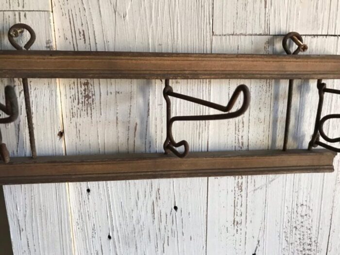 antique wood and iron rack 7