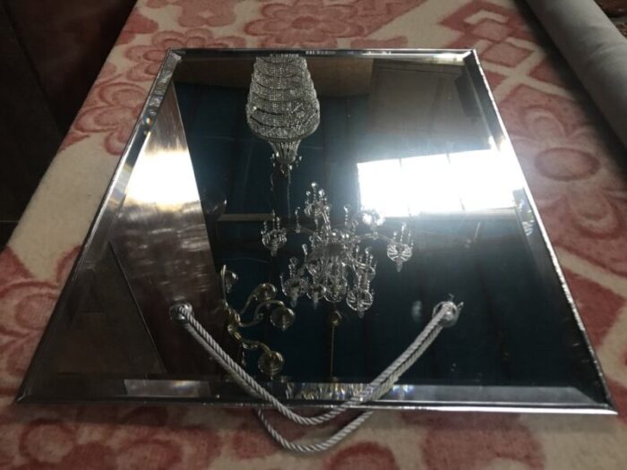 art deco beveled crystal mirror 1970s 5