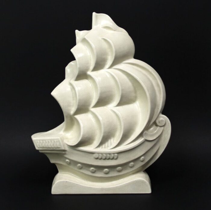 art deco ceramic boat sculpture 1