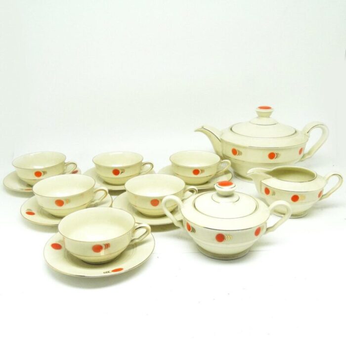 art deco coffee set by johann wolfgang hammann for katzhuette germany 1960s set of 15 2