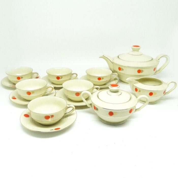 art deco coffee set by johann wolfgang hammann for katzhuette germany 1960s set of 15 3