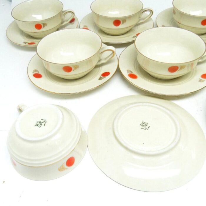 art deco coffee set by johann wolfgang hammann for katzhuette germany 1960s set of 15 6