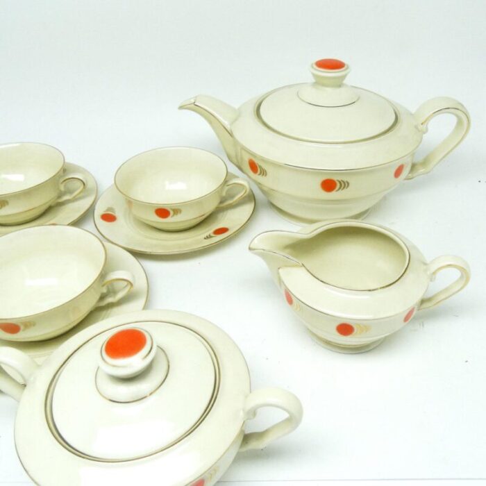 art deco coffee set by johann wolfgang hammann for katzhuette germany 1960s set of 15 7