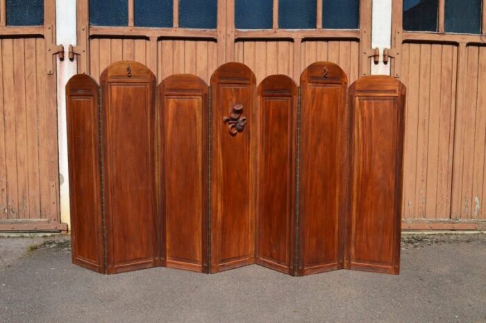 art deco folding screen with 7 sculpted panels 1940s 1