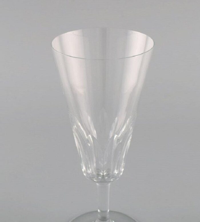 art deco french champagne flutes in clear crystal glass set of 10 4 scaled