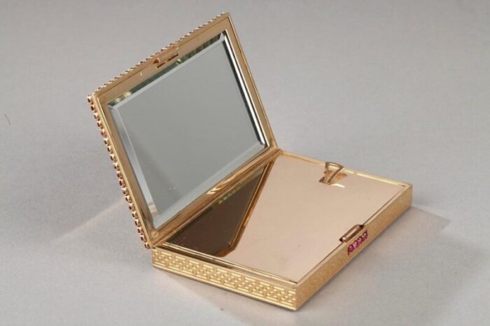 art deco gold and ruby compact 11