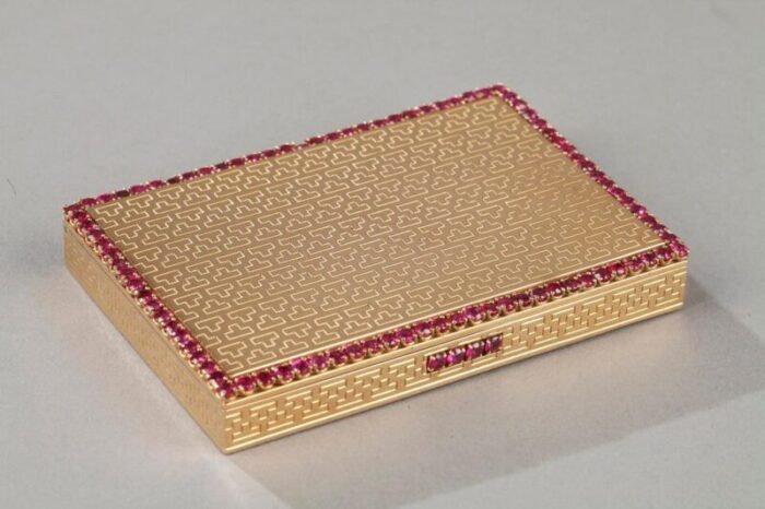 art deco gold and ruby compact 3