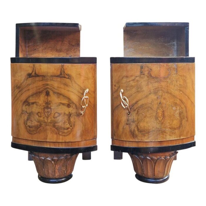 art deco italian bedside tables 1980s set of 2 8550