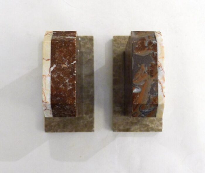 art deco marble bookends 1930s set of 2 1580