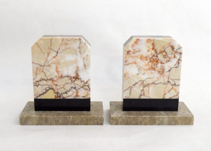 art deco marble bookends 1930s set of 2 4465