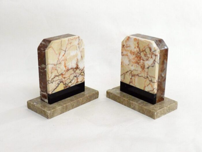 art deco marble bookends 1930s set of 2 7433