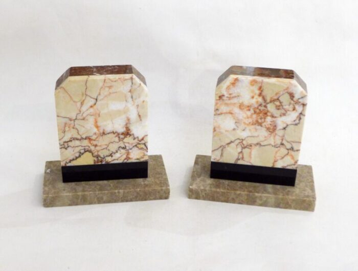 art deco marble bookends 1930s set of 2 7752