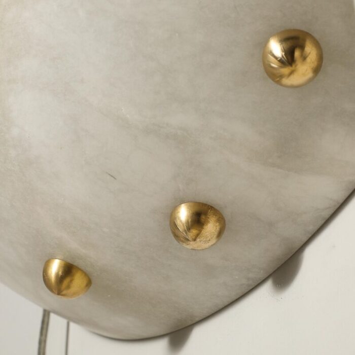 art deco style alabaster sconce w brass ball fittings 2049