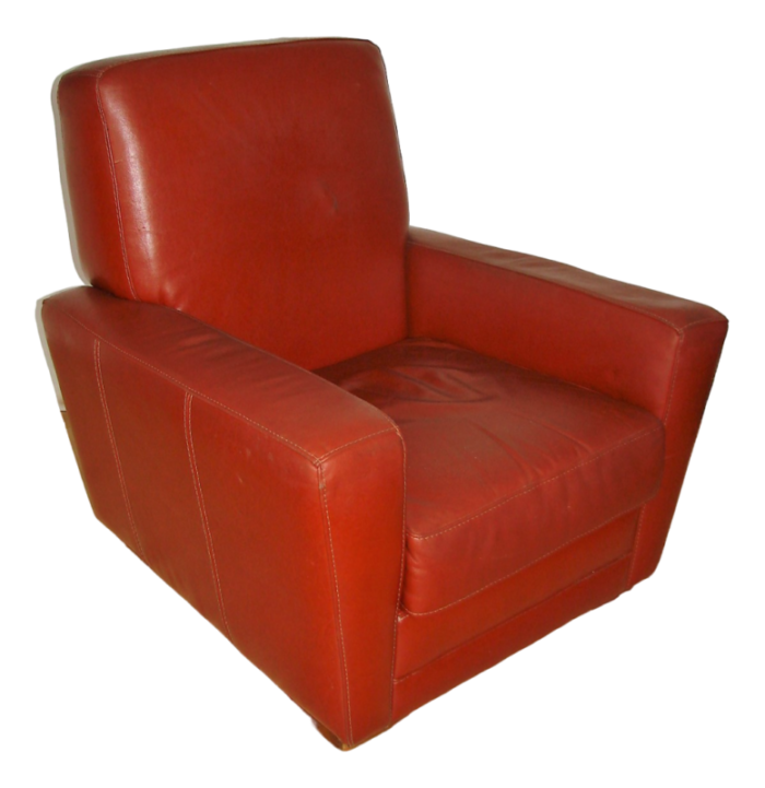 art deco style leather armchair 1960s 7868