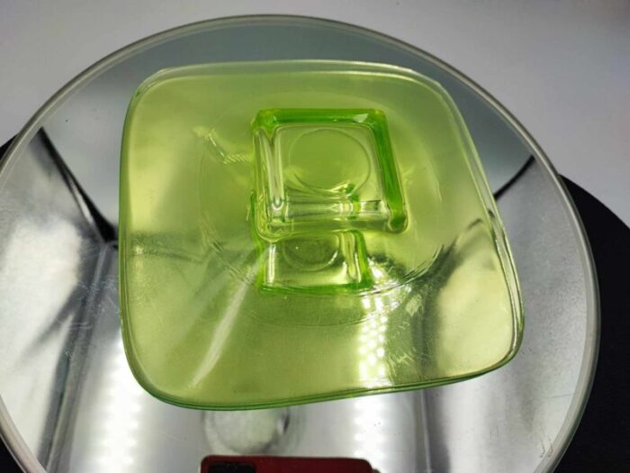 art deco uranium glass plate 5