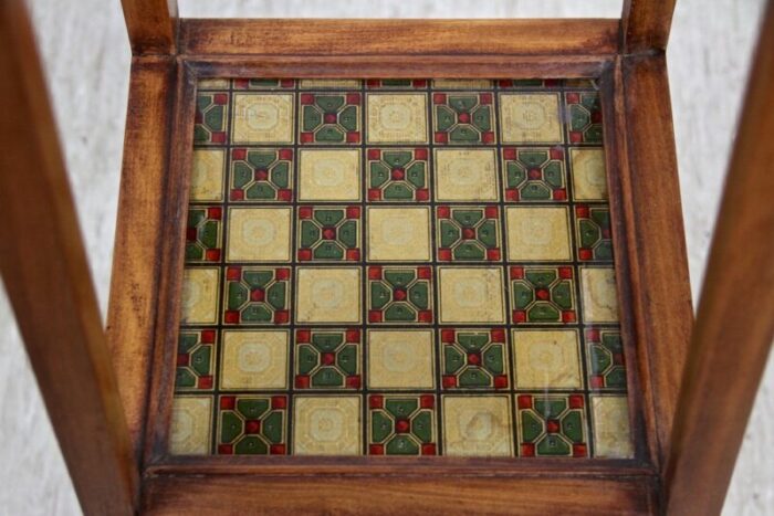 art nouveau austrian pedestal or column beechwood with carvings 1910s 9