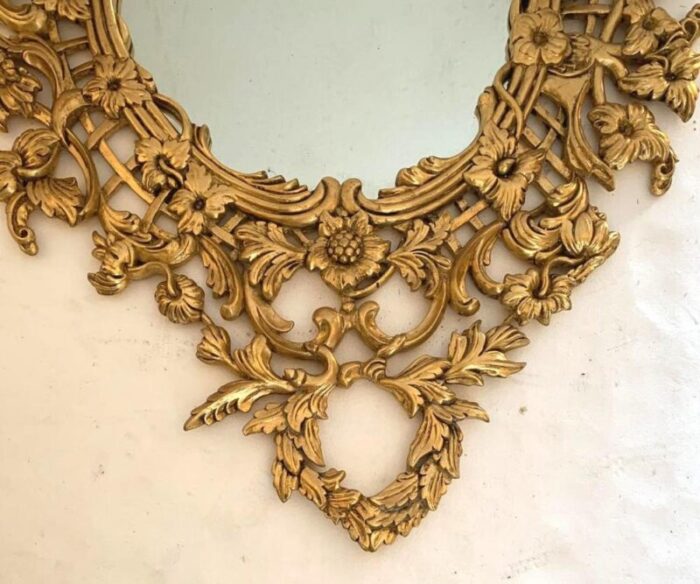 art nouveau french oval mirror gilt pier mirror 5