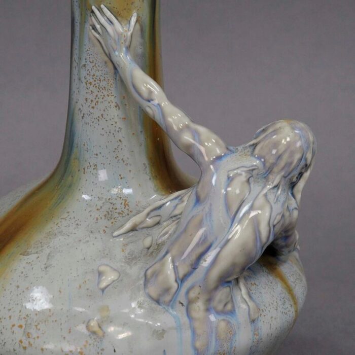 art nouveau porcellain vase with neptun sculpture 1900s 3