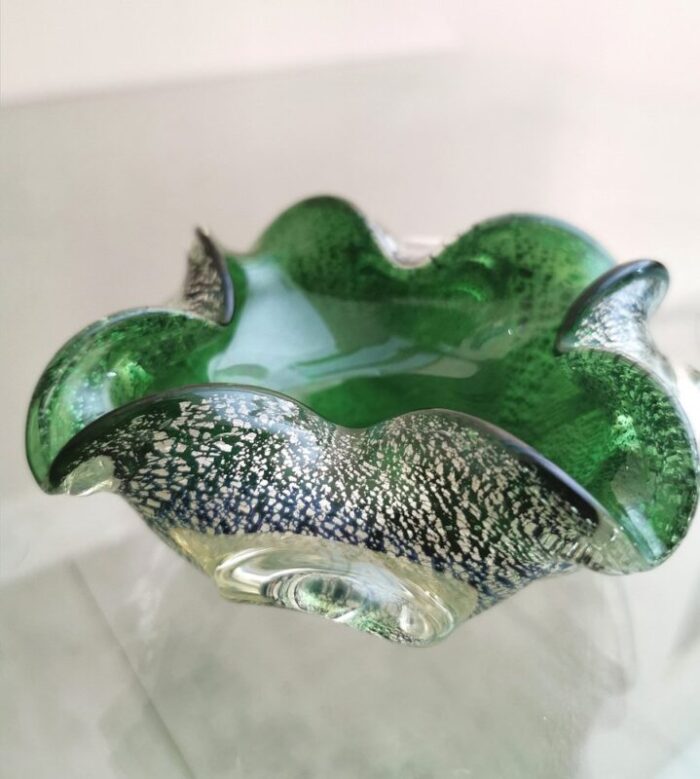 ashtray in submerged green murano glass attributed to barovier toso italy 1970s 9