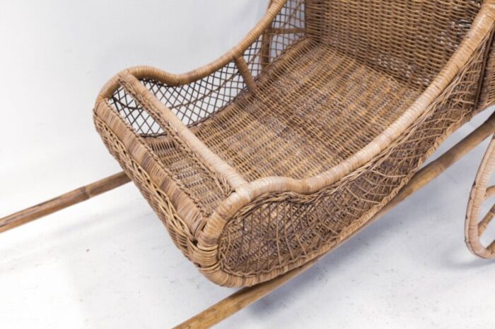 asian wicker and bamboo rickshaw mid 20th century 11