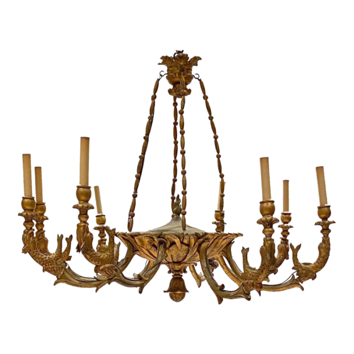 austrian gilt wood chandelier circa 1930 1772