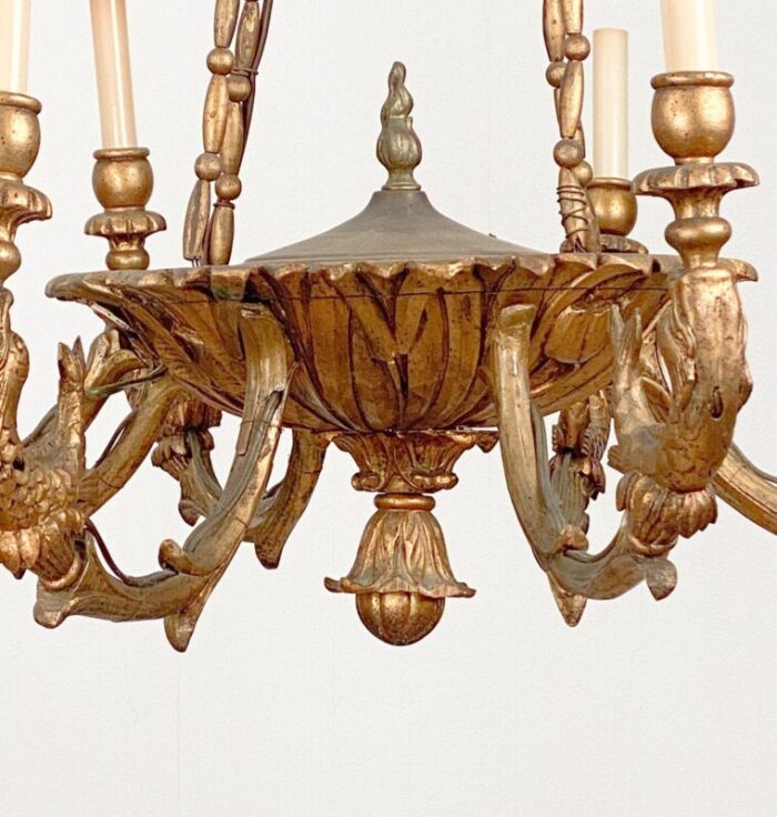 austrian gilt wood chandelier circa 1930 8382