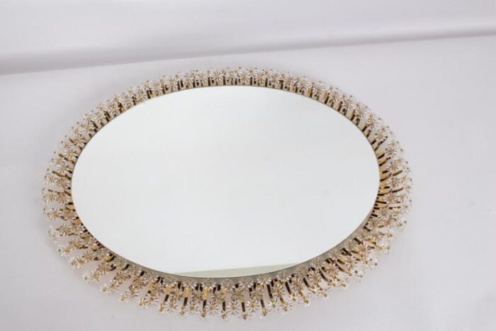 backlit mirror in brass and crystal glass attributed to emil stejnar germany 1970s 4983