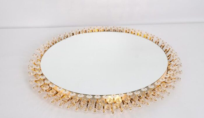 backlit mirror in brass and crystal glass attributed to emil stejnar germany 1970s 5619