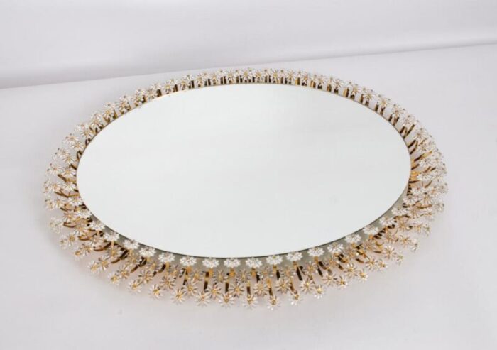 backlit mirror in brass and crystal glass attributed to emil stejnar germany 1970s 8319